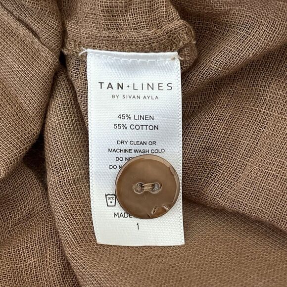 Tan + Lines by Sivan Ayla Gauze Tunic Top XS Small Oversized Fit Cover Up Shirt - Picture 9 of 10